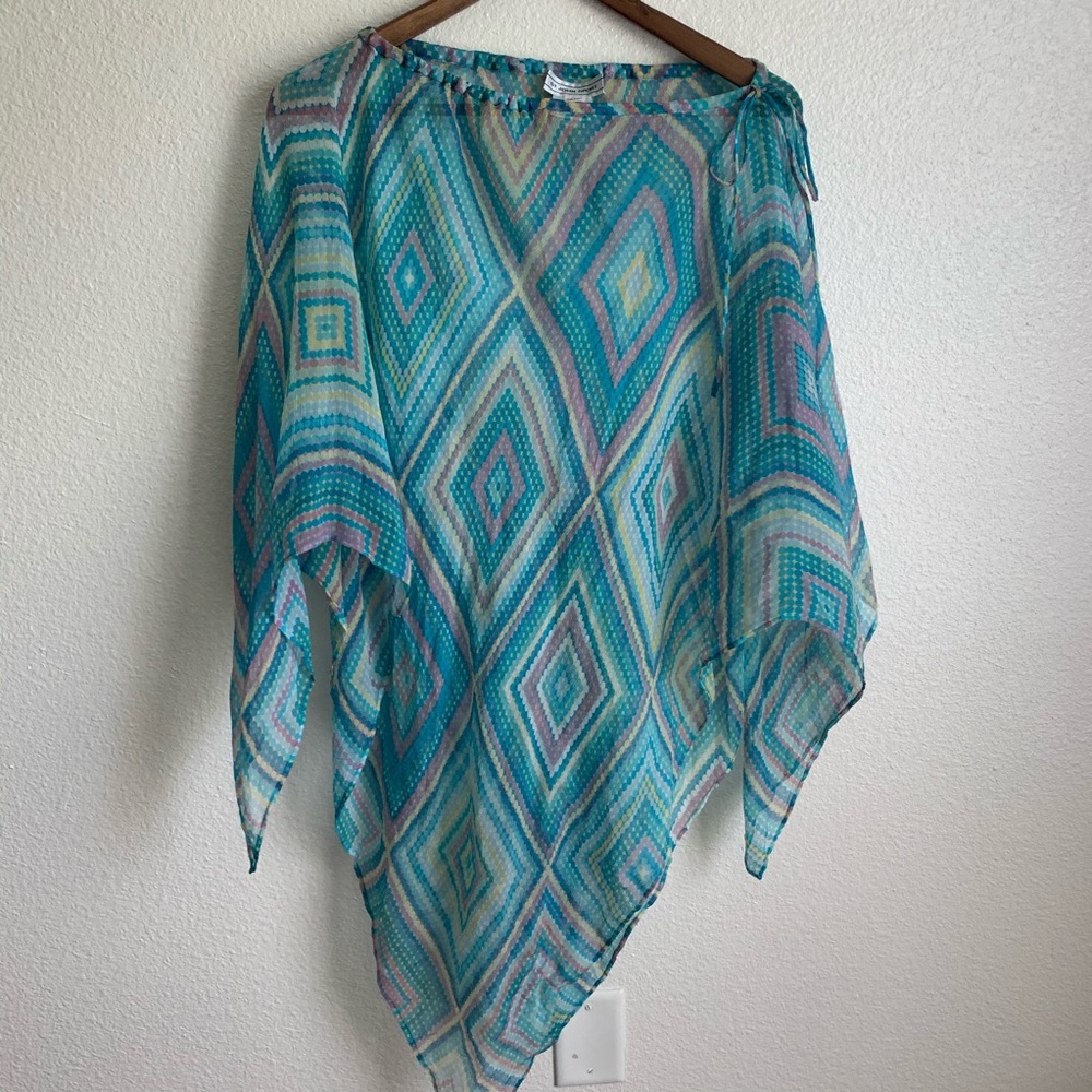ST John Sport 100% silk sheer poncho